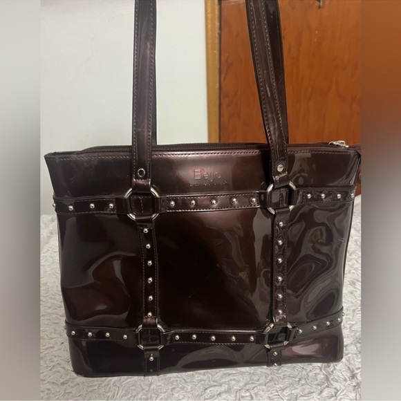 Beijo Handbags - Patent Leather Brown/Bronze Beijo Bag